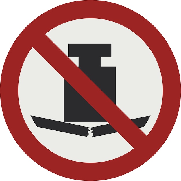 PROHIBITION SIGN PICTOGRAM No heavy load ISO 7010 P012