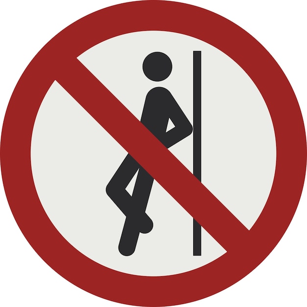 Vector prohibition sign pictogram no leaning against iso 7010 p041