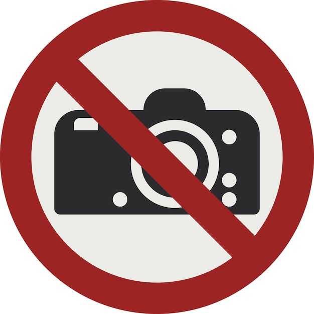 Vector prohibition sign pictogram no photography iso 7010 p029