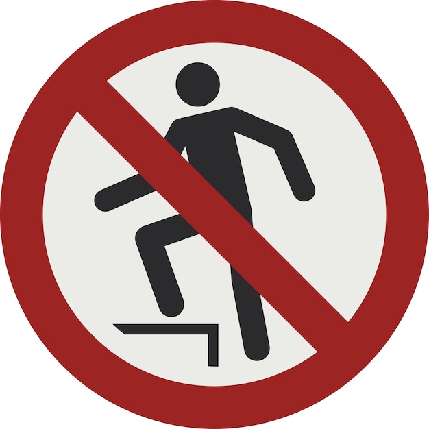 Vector prohibition sign pictogram no stepping on surface iso 7010 p019