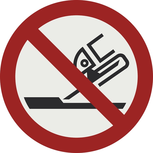 Vector prohibition sign pictogram do not use for face grinding iso 7010 p032