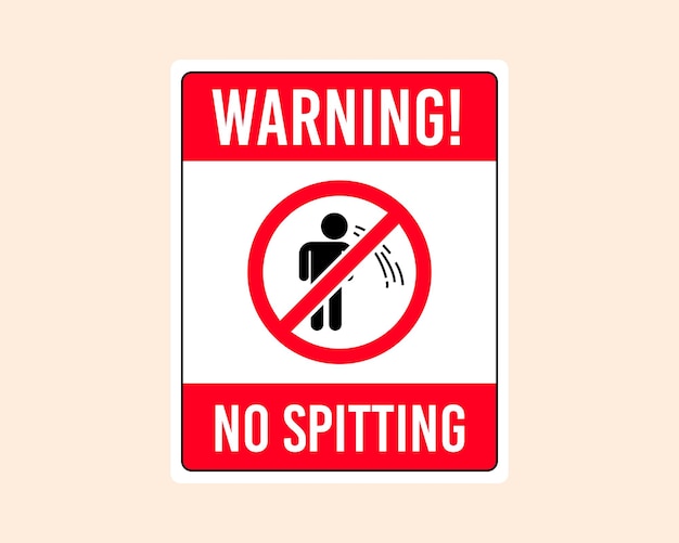 Vector prohibition sign warning no spitting sign icon, sticker.