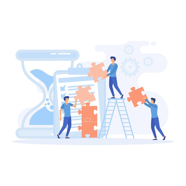 Project delivery concept. project management. business process and planning, workflow organization. flat vector modern illustration