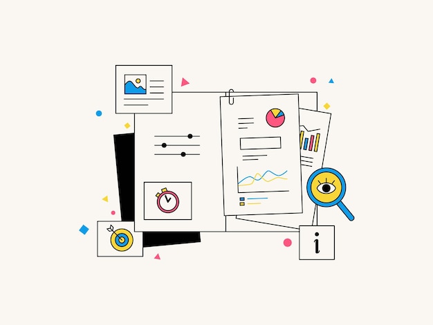 Project detail hand drawn vector illustration for UI UX