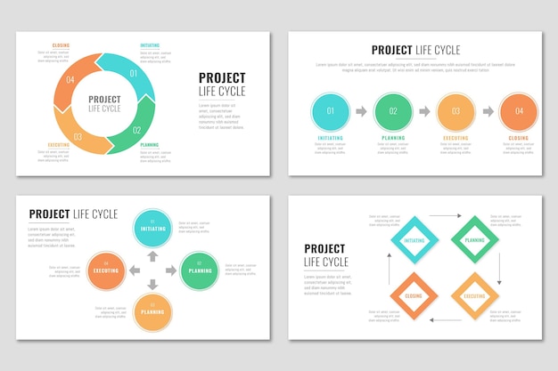 Project life circle in flat design