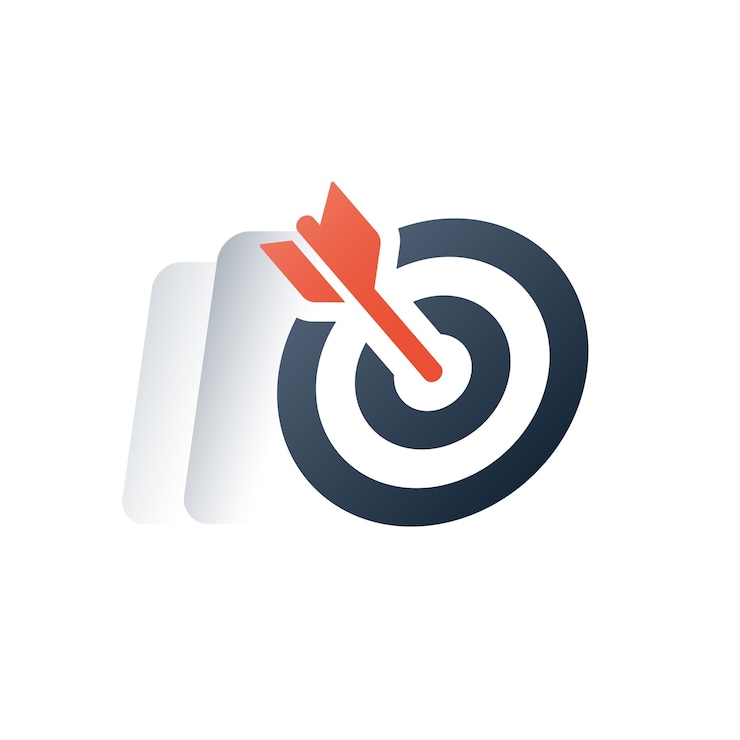 Vector project management, business and finance solution, target group marketing strategy