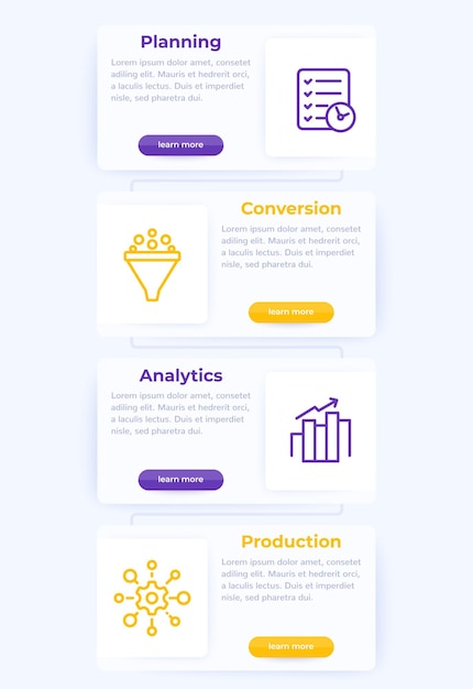 Vector project management concept with line icons