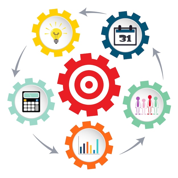 Grafico dell'illustrazione vettoriale di project management goal setting