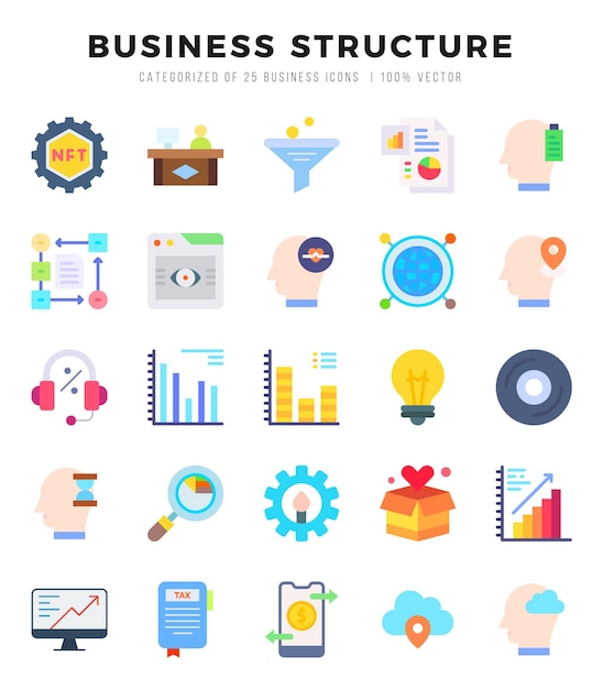 project management lineal filled icons pack vector illustration