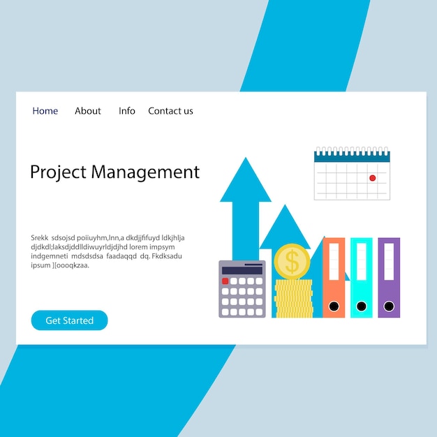 Project management service for business and start up landing page