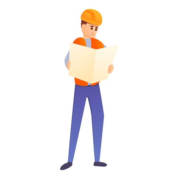 project manager construction icon cartoon of project manager construction vector icon for web design isolated on white background