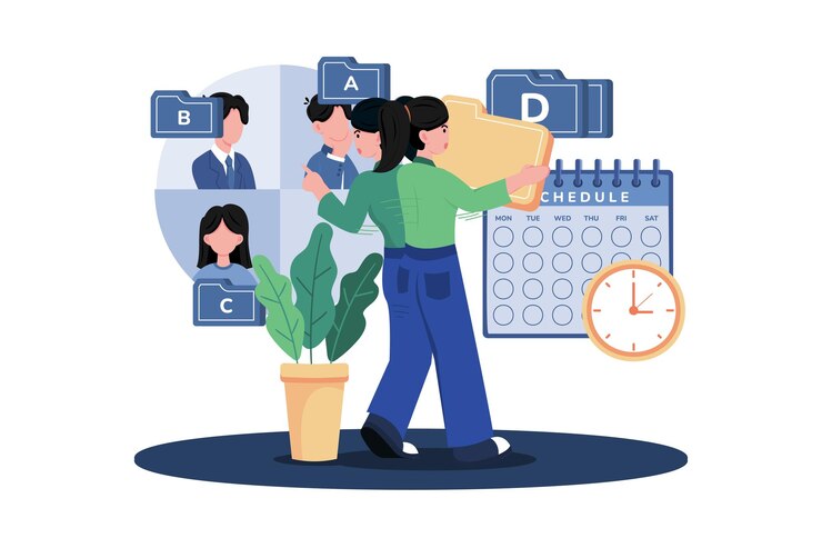 Vector project managers assign work to teams