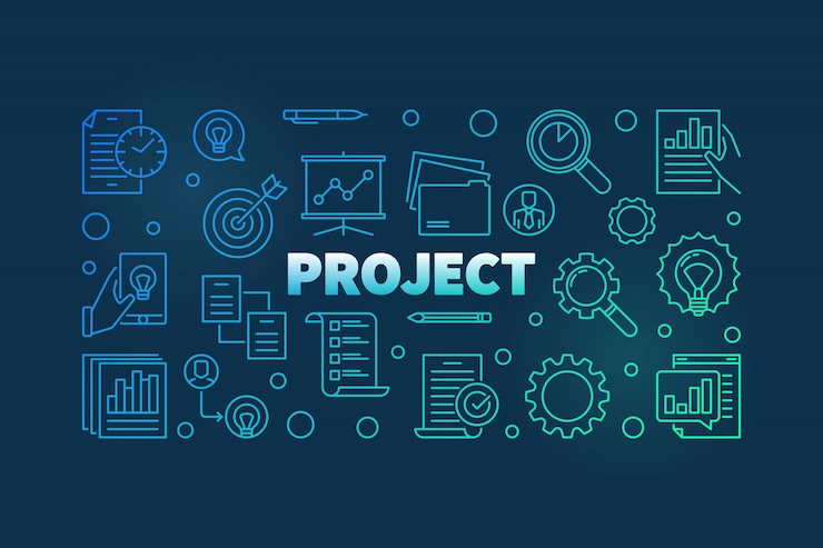 Vector project outline colorful icons