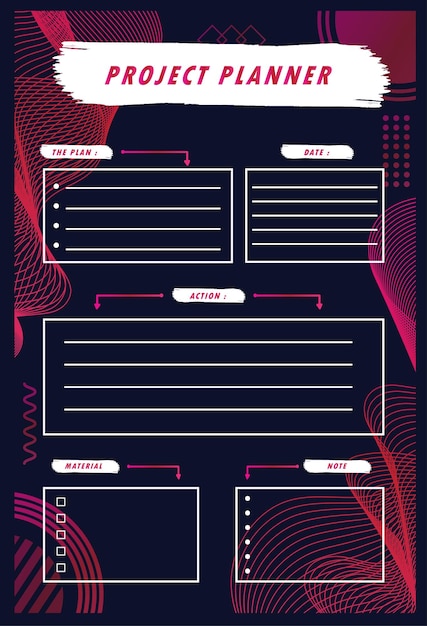 Vector project planner illustration template