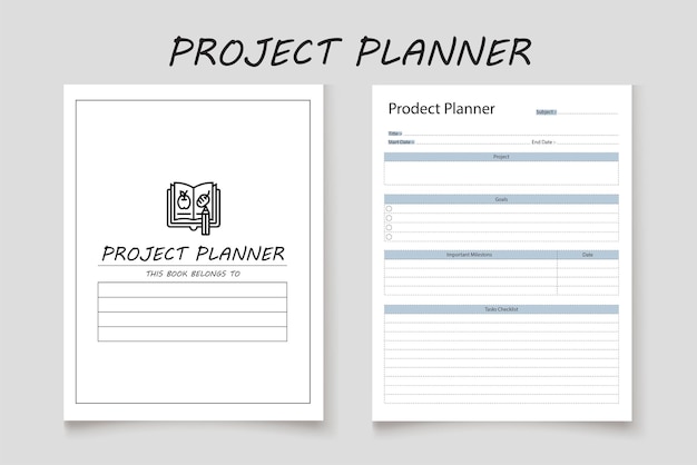 Project planner kdp interior log book design