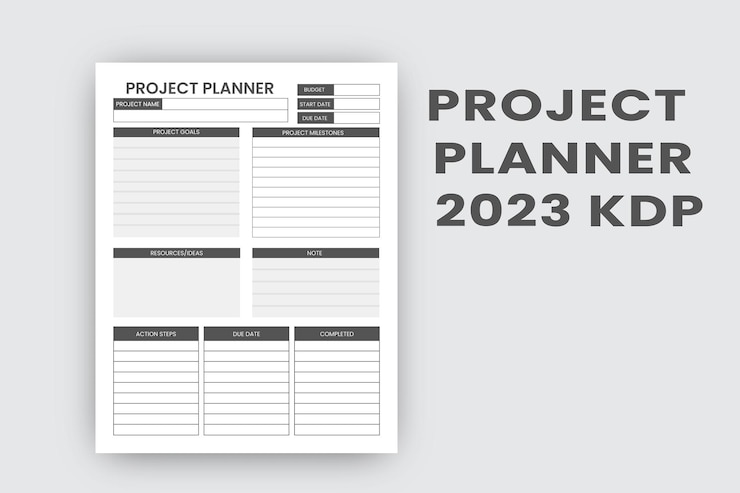 Vector project planner2023-2024 kdp interior template designs