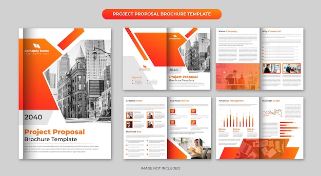 Project proposal 8 page brochure template design or company profile annual report brochure