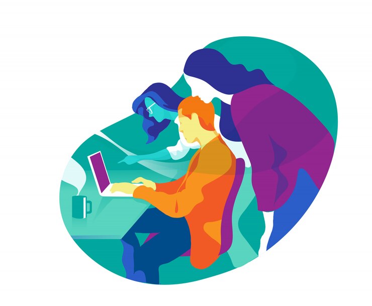 Vector project teamwork