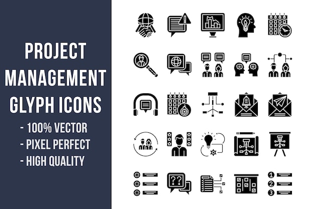 Projectbeheer Glyph-pictogrammen