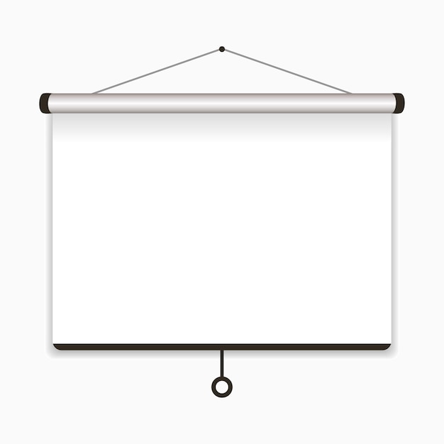 投影画面。会議用の空のプレゼンテーションボード。ベクトルイラスト。