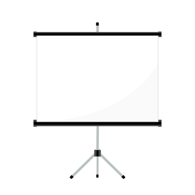 Projector-schermvector in platte ontwerpstijl