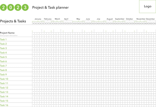 Vector projecttaken planner sjabloon