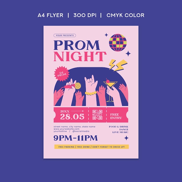 Vector prom night flyer
