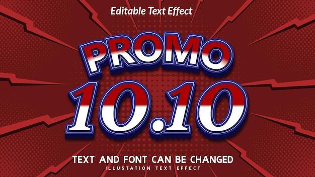 Vector promo 10 10 editble text effect seller business