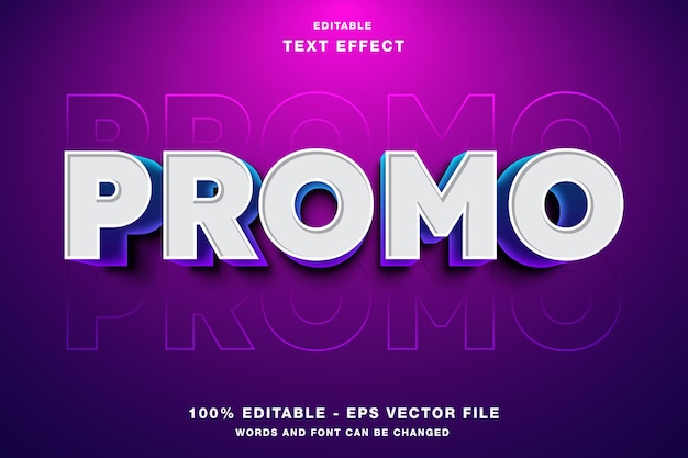 Vector promo 3d bewerkbare tekst-effect