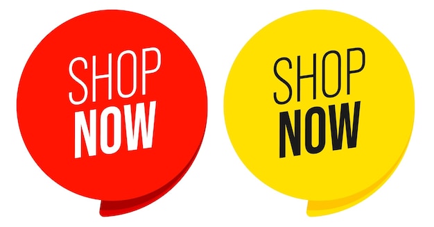 Promo badge set with advice to shop now