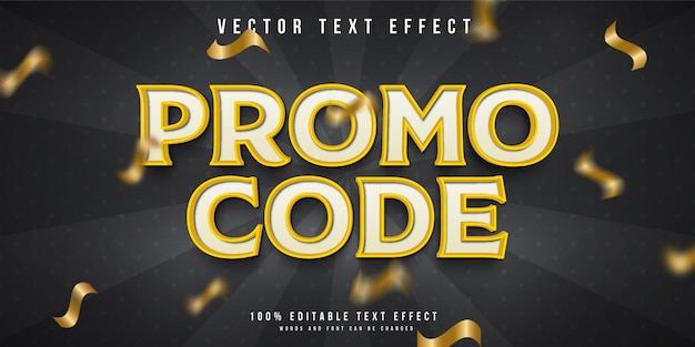 Vector promo code 3d text effect template