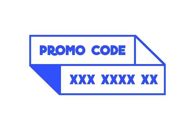 Promo code banner or coupon code label on white Vector illustration