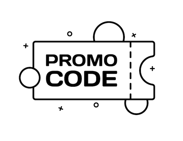 Promo code ticket icon Linear style Vector icon