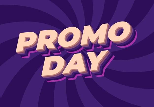Promo day Text effect in 3D style with good colors