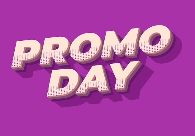 Promo day Text effect in 3D style with good colors