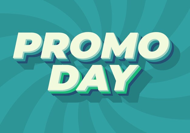 Vector promo day text effect in 3d style with good colors