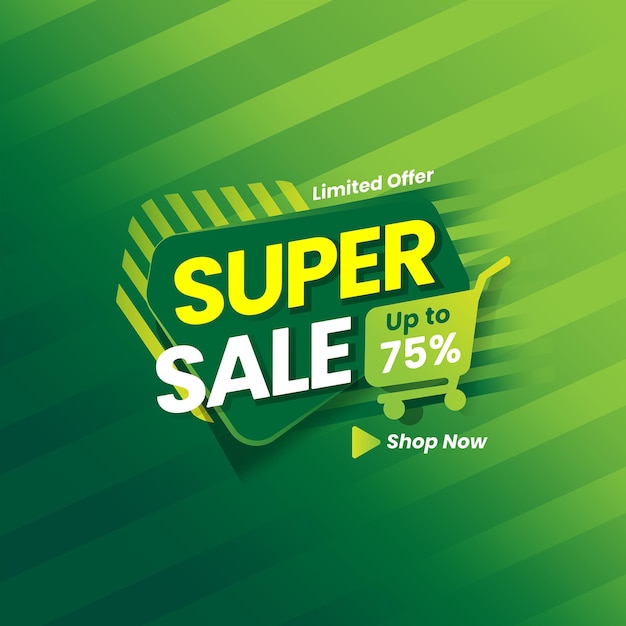 Promo Super Sale Groen Thema