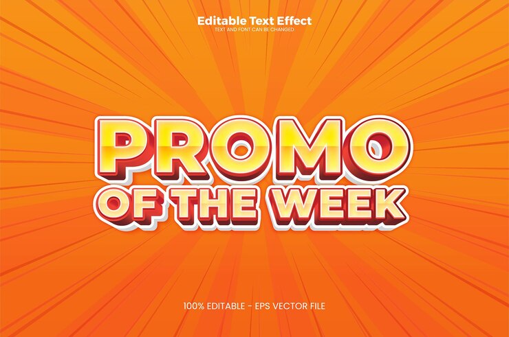 Promo Of The Week editable text effect in modern trend style