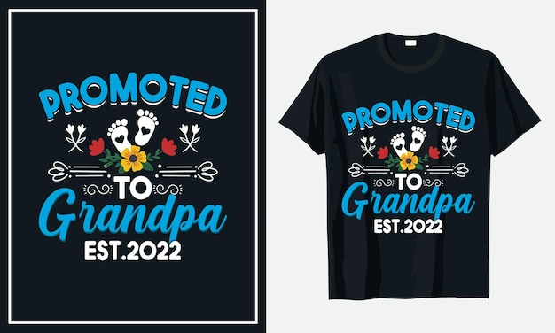 Promoted to Grandpa est.2022 Grandparents day premium vector