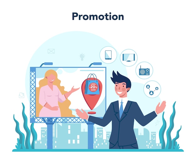 Promotie. reclame- en marketingconcept