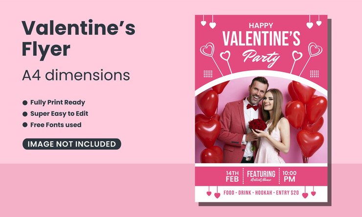 Vector promotie valentine evenement feest sociale media web landing page poster flyer ontwerp sjabloon