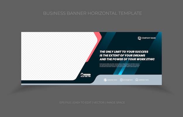 promotie van het ontwerp van horizontale sjablonen voor zakelijke banners met vervanging van ruimte