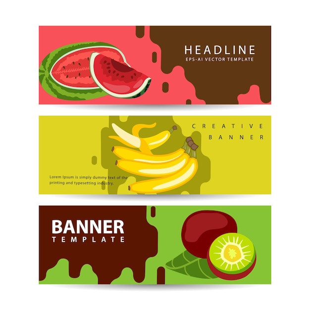 Promotiebanners voor boerenmarkt Banners instellen vectorillustratie