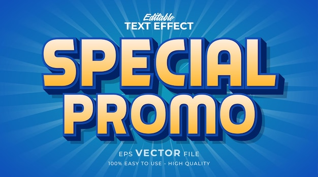 Promotion cartoon typography premium editable text effect