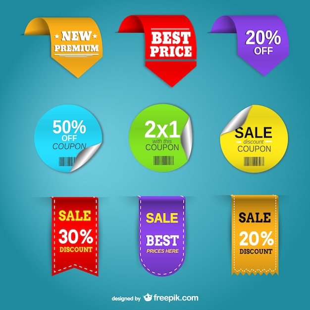 Vector promotion price labels