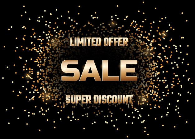 Vector promotion sale black friday golden text black friday on glitter background fyer banner template