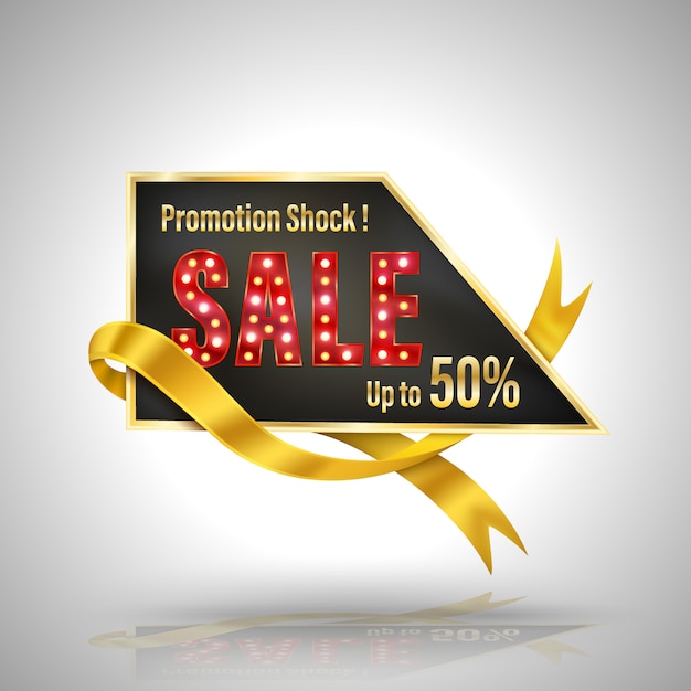 Vettore promozione shock vendita banner stile 3d