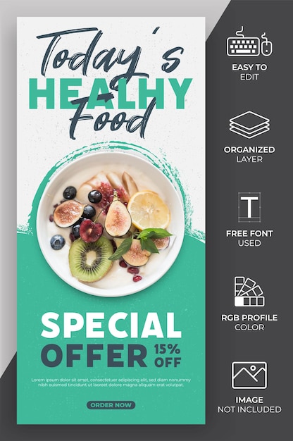 Promotion social media story template . food post template can be use for instagram feed and marketing