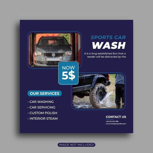 Promotional car washing banner design