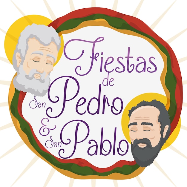 Vector promotional design for saints peter and paul celebration in spanish